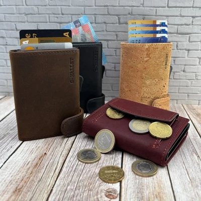 Smart Wallet mit Münzfach | Herren Leder Geldbörse | Geschenk für ihn | Gravur - Bild 1 von 4