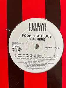 RAP 12" "TIME TO SAY PEACE" POOR RIGHTEOUS TEACHERS ( PROFILE1990 ) UK PRESSING - Picture 1 of 1