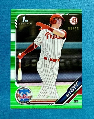 2019 Bowman Draft 1st Bryson Stott #BD-79 Green /99 SSP Phillies - Image 1 of 2