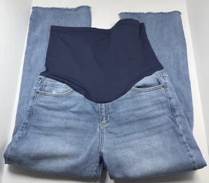 Pink Blush Damen Umstandsjeans Denim Straight Cropped Raw Hem Größe 31 - Bild 1 von 13