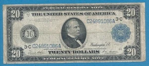 $20. 1914 FR.915A PHILADELPHIA FEDERAL RESERVE NOTE CIRCULATED - Picture 1 of 2