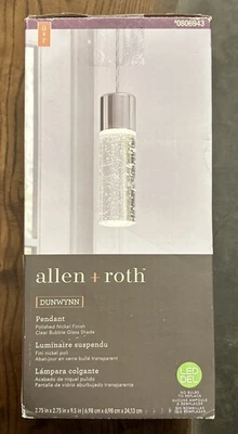 allen + roth DUNWYNN Polished Nickel LED Pendant #0806943 - NEW! - Image 1 of 4