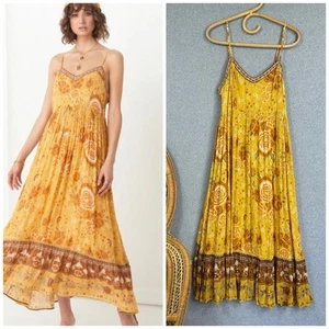 Spell And The Gypsy Collective Mystic Strappy Maxi Dress Sz M Sunflower - Picture 1 of 12