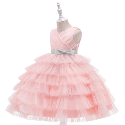 Niñas Vestido de Dama de honor Flor Niños Bebé Princesa Fiesta Encaje Vestidos de Boda Foto 1 de 4