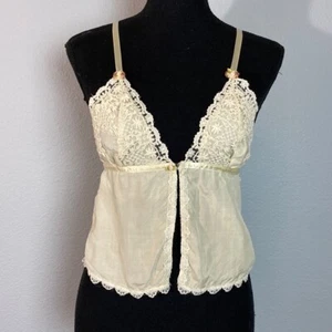 Vintage Women's Naughty Marietta 100% Silk Bralette Small Lace Whimsical Fairy - Picture 1 of 10