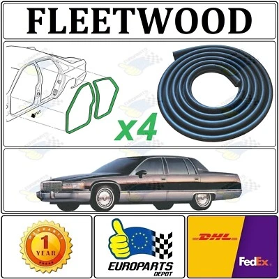1993-1996 Cadillac Fleetwood Rubber Door Aperture Seal 4-Piece Weatherstrip Set - Image 1 of 4