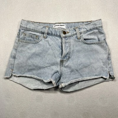 American Apparel Jean Shorts 27 Blue Wash Mid Rise Flat Front Denim Cuffed B8 - Image 1 of 4