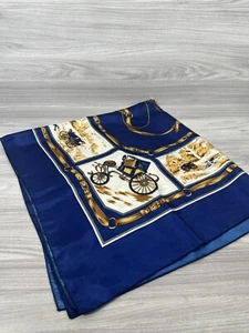 Bufanda de seda Timeless Elegance cuadrada azul - Imagen 1 de 3