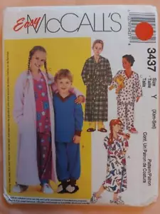 McCall's 3437 Easy Child's Robe, Nightshirt, Top & Pull on Pants Pattern Sz 3-6 - Picture 1 of 2