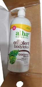 Alba Botanica Very Emollient Body Lotion 32oz Coconut Rescue Plant-Based - Picture 1 of 2