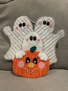 Lona de plástico de calabaza fantasmas de Halloween terminada - Imagen 1 de 5
