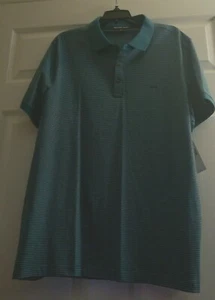 Michael Kors Men's 100% Cotton Striped Blue Polo Shirt NWT $75 XL - Picture 1 of 5