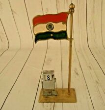 Old Brass National Flag India Table Decor / Home Decor With Date Box