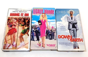 (3) Vintage Movie Lot VHS Bring It On Legally Blond Down To Earth Chris Rock - Foto 1 di 10