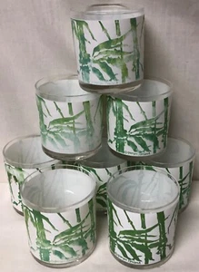 GEORGES BRIARD DE COLECCIÓN BAMBÚ FIRMADO MCM VERDE Y BLANCO DOBLE VIDRIO ANTIGUO - Imagen 1 de 7
