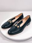 Salvatore Ferragamo Womens Loafer Shoes Size 8 2A Black Leather Slip On ~ GUC
