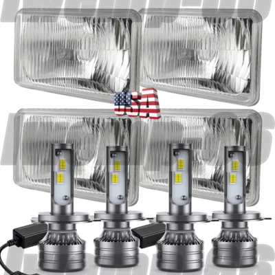 Faróis de LED Hi/Lo Beam 4 peças 4x6" para Chevrolet K1500 1988 - 1991 - Imagem 1 de 4