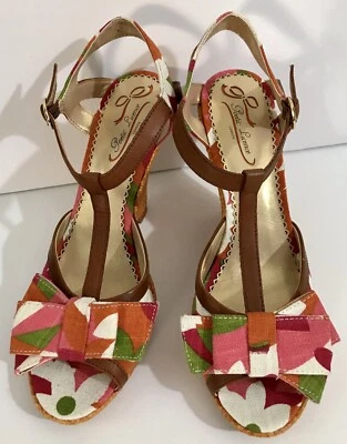 Sandalia de madera Poetic Licence Behave Yourself rosa floral cuñas talla 8,5 M correa Foto 1 de 4