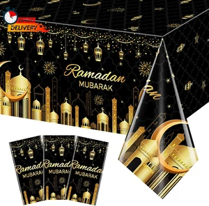 3 Pack Ramadan Plastic Tablecloth Decorations for Home, Eid Mubarak Ramadan Disp - Picture 1 of 12