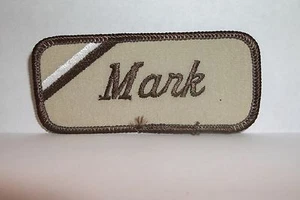 MARK USED EMROIDERED VINTAGE SEW ON NAME PATCH TAGS ASSORTED COLORS AVAILABLE - Picture 1 of 53
