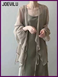 Women's UPF Sunscreen Chiffon Shirt  French Loose Summer Blouse Lightweight - Picture 1 of 20