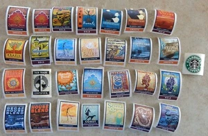 Authentic Starbucks Stickers 29 Varieties Scrapbook/Collectable/Coffee Lovers - Picture 1 of 31