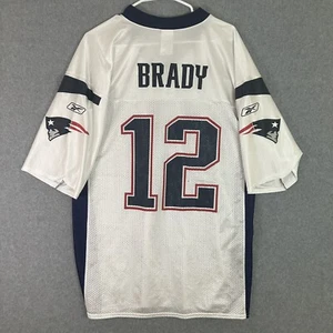 Tom Brady New England Patriots Jersey Mens Large Reebok NFL Players White RARE - Picture 1 of 22