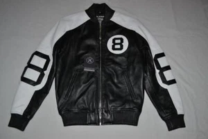 HUDSON OUTERWEAR REAL LEATHER JACKET ORIGINAL EIGHTBALL BLACK  MENS BRAND NEW - Picture 1 of 6