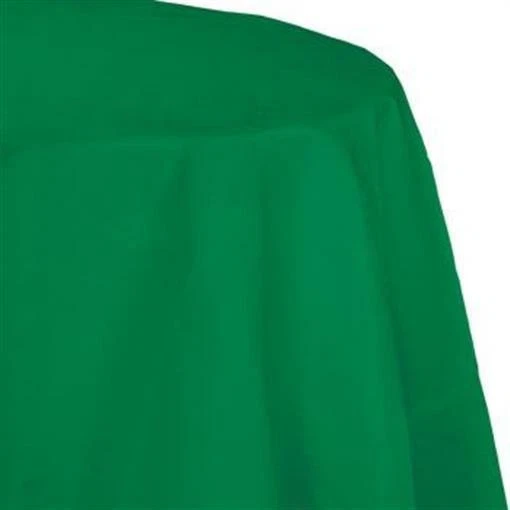 Green 2/Ply Paper-Poly Round Tablecloth 82" Green Party Tableware Decorations - Image 1 of 1