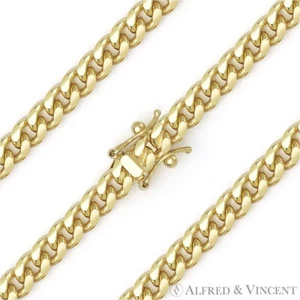 Collar de cadena chapado en oro amarillo 14k Miami Cuban Link de 5,1 mm - Imagen 1 de 2