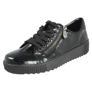 Chaussures À Lacets Synthétiques Noires Rieker 'M6404' Pour Femmes - Picture 1 of 18