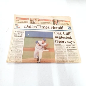 Dallas Times Herald July 26 1990 Nolan Ryan 300 Win Attempt Texas Rangers - Picture 1 of 3