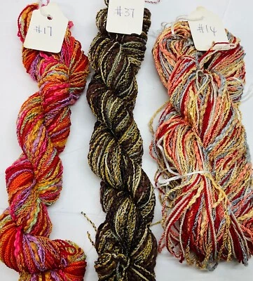 Lucci Yarns Tahiti Lot of 3 Samples Viscose/Wool/Cotton New No Labels #7 - Image 1 of 3