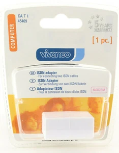 Vivanco ISDN Adapter RJ45 Verlängerung Ethernet ISDN Kabel RJ 45 Kupplung 387 - Bild 1 von 1