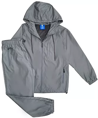 Men’s 2-Piece Jogger Tracksuit Windbreaker Mesh Lined Jogging Suit GYM Set  - Image 1 of 4