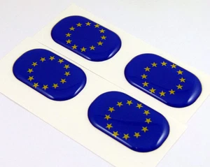 European Union EU midi domed decals flag 4 emblems 1.5"x1" Car bike stickers - Bild 1 von 2