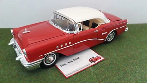 BUICK CENTURY Coupé hard top 1955 rouge toit blanc o 1/18 MIRA voiture miniature - Picture 1 of 8