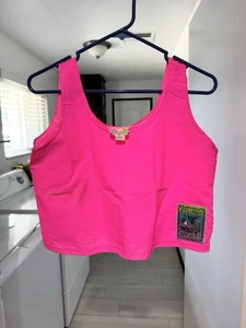 Vtg Slim Tactics Neon Pink Stranger Things Style Youth Large Crop  - Picture 1 of 13