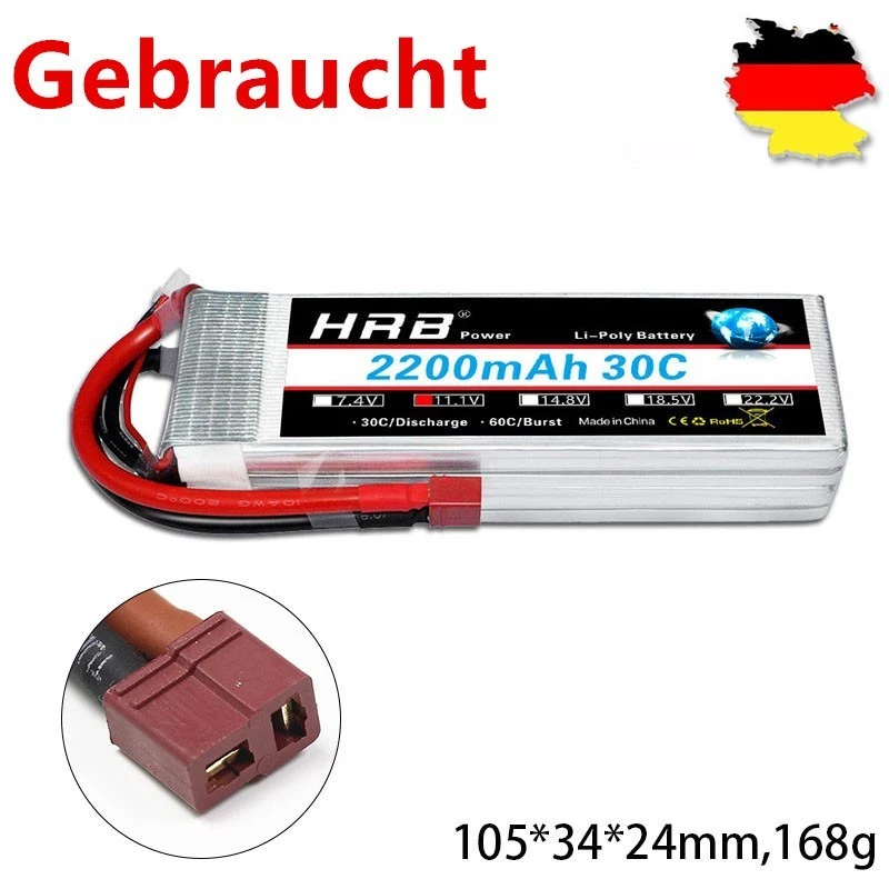 HRB 3S 11,1V 2200mAh Lipo Akku 30C T für RC Hubschrauber Flugzeug - Bild 1 von 1