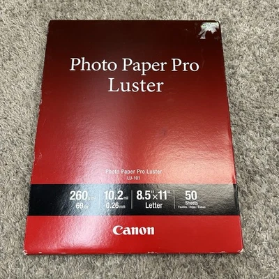 Canon Photo Paper Pro Luster  8 1/2” x 11” LU-101 50 Sheets NEW Sealed Box - Image 1 of 4