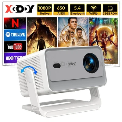 25000 lumen LED Projektor WiFi Android 4K USB HDMI Beamer UHD Heimkino Autofokus - Bild 1 von 4