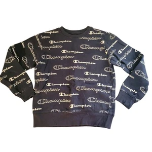 Champion Blue Graphic Long Sleeve Sweatshirt - Medium - Picture 1 of 5
