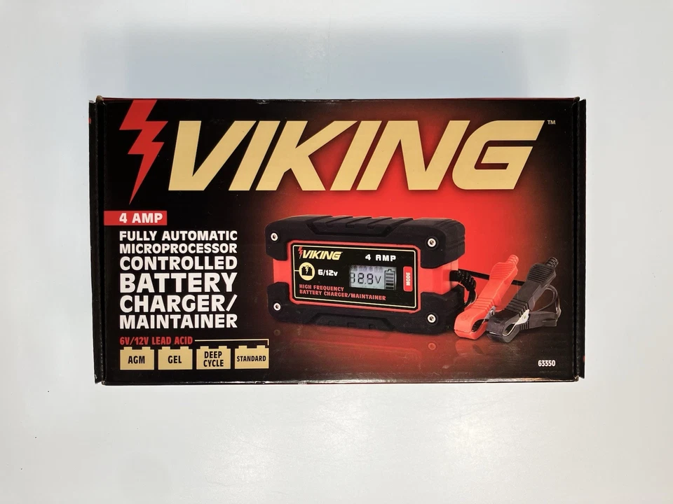 Viking 4 Amp Fully Automatic Microprocessor Controlled Battery Charger/maintaine