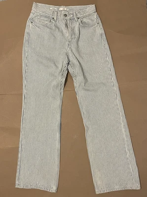 MANGO  Striped Blue & White Cotton Jeans Women's SIZE UK 12 EUR 40 USA 8 MEX 7 - Image 1 of 4