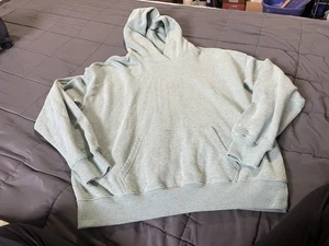 Sudadera con capucha Hollister verde salvia de gran tamaño XS lisa mezcla de algodón - Imagen 1 de 11