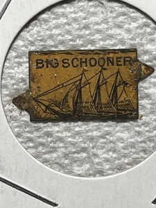 Großer Schoner Vintage Blech Tabak Anhänger - Bild 1 von 2