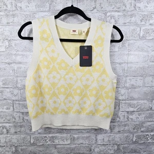 Neu mit Etikett Levi's Shelly Pullover Weste Gänseblümchen Damengröße Small - Bild 1 von 6