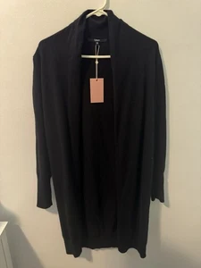NWT Quince Black Open Front Cardigan Size M - Picture 1 of 5