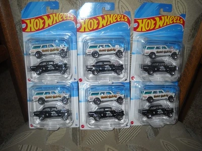 😎-HOT WHEELS-PACK 2025-2*LOTE de 6* 55 CHEVY BEL AIR Y 64 CHEVY NOVA-GASERS😎 Foto 1 de 4