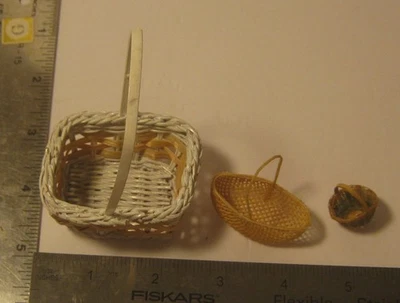 3 Dollhouse Miniature BASKETS Small, Tiny & TEENIE TINY!!!! - Image 1 of 3